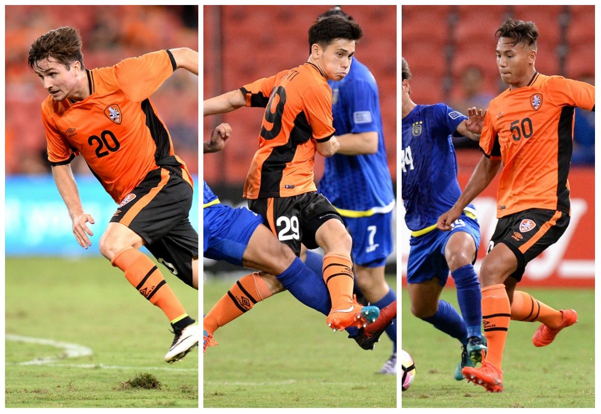 Shannon Brady Joey Caletti Dane Ingham Brisbane Roar v Global FC AFC Champions League 31012017