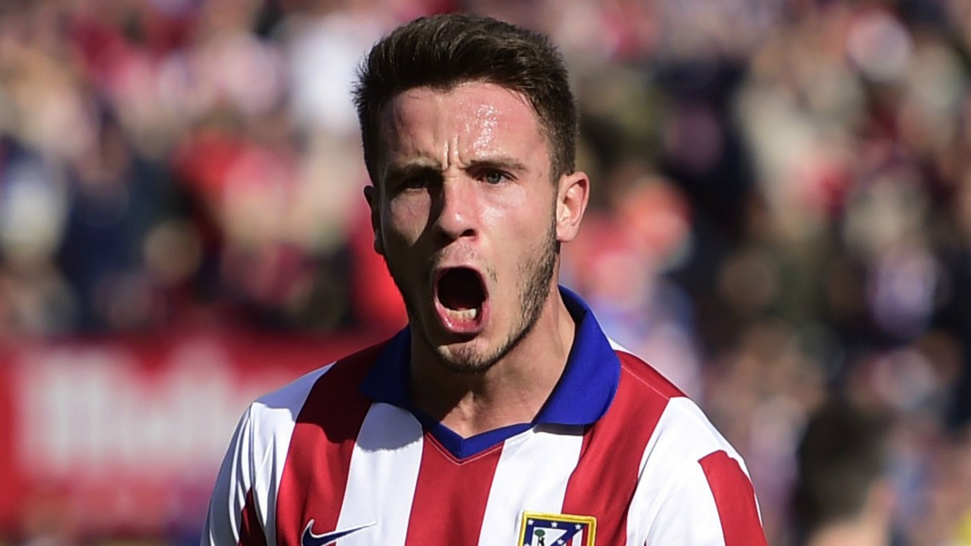 Saúl Ñíguez celebrates with Atlético Madrid