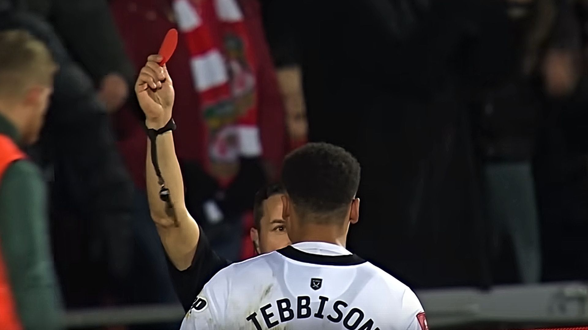 Jebbison red card Wrexham Sheffield United FA Cup