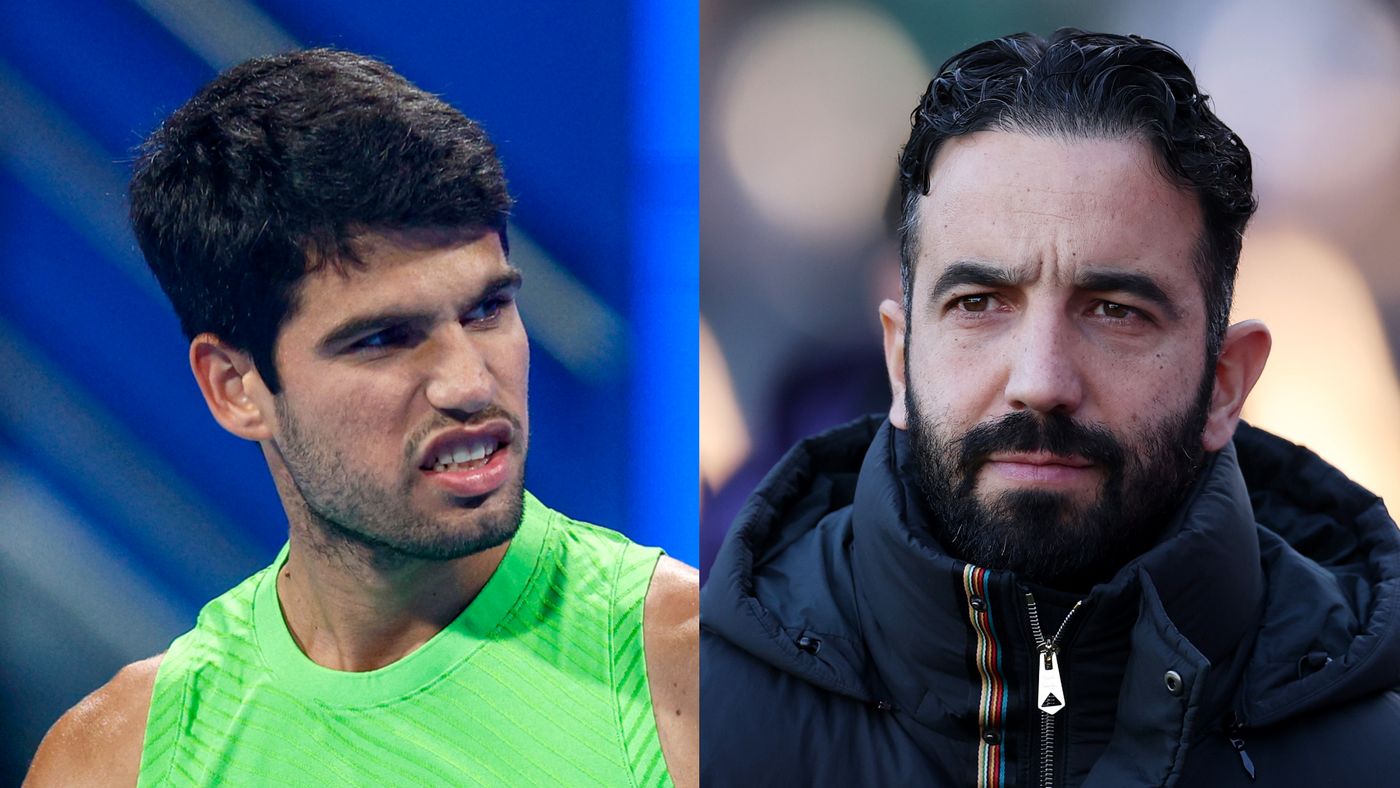 Ruben Amorim é visto assistindo a Carlos Alcaraz após saída do Manchester United