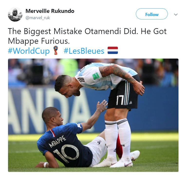 Reactions Mbappe France Argentina