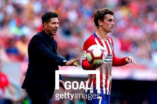 아틀레티코 마드리드의 디에고 시메오네 감독(좌)과 앙투안 그리즈만(우). 사진=게티이미지