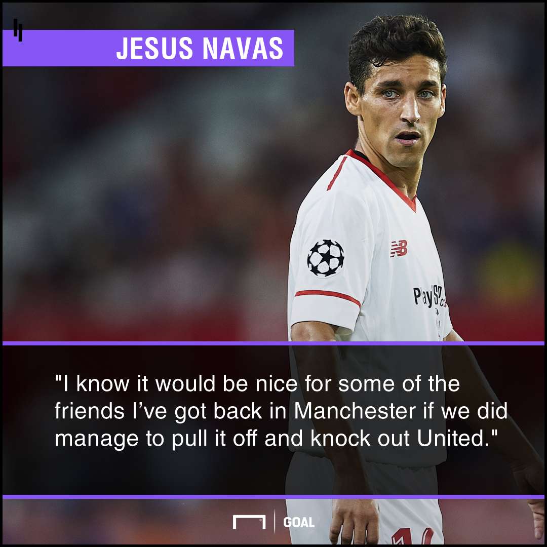 Jesus Navas knock Manchester United out