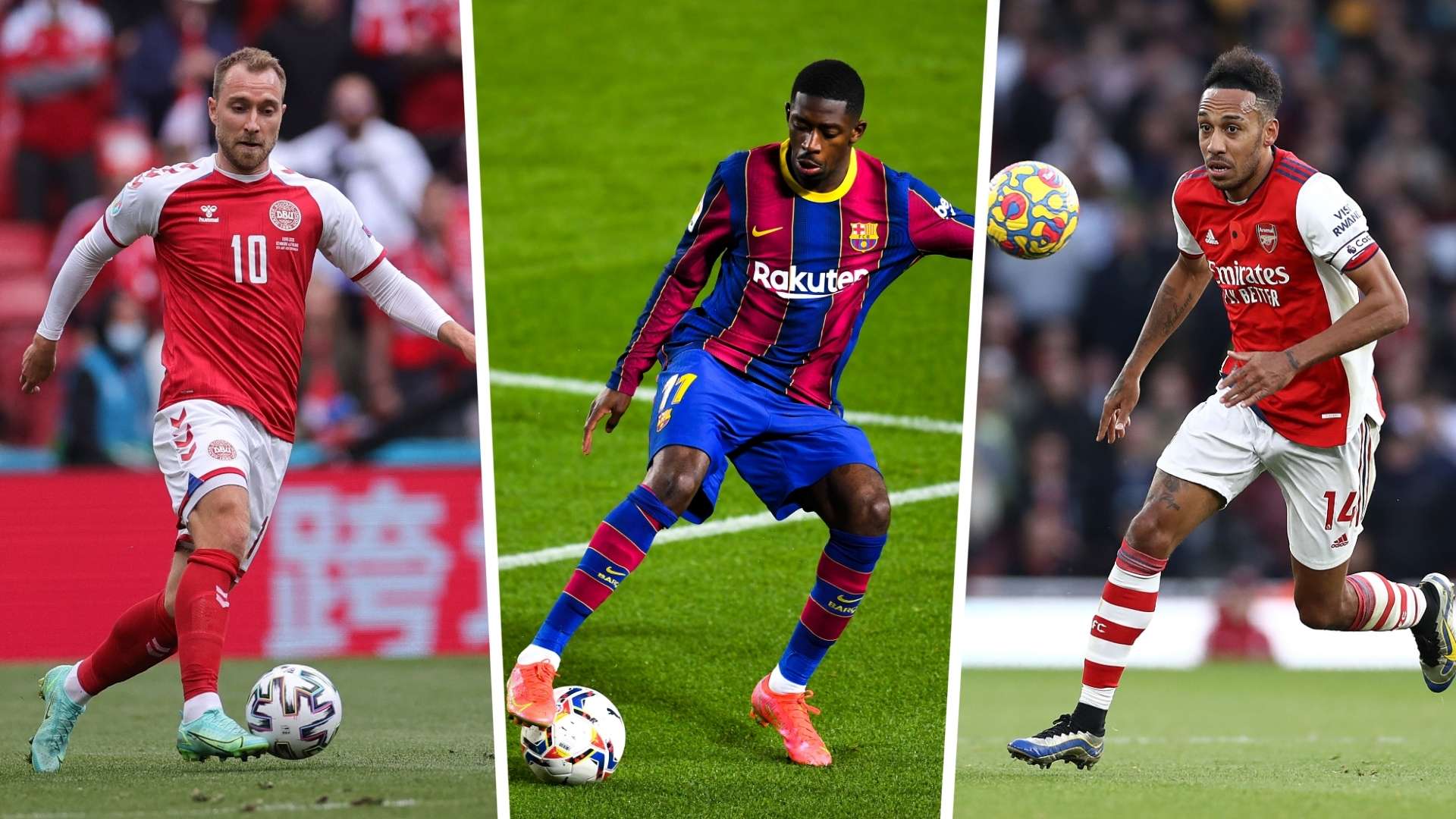 Eriksen, Dembélé e Aubameyang