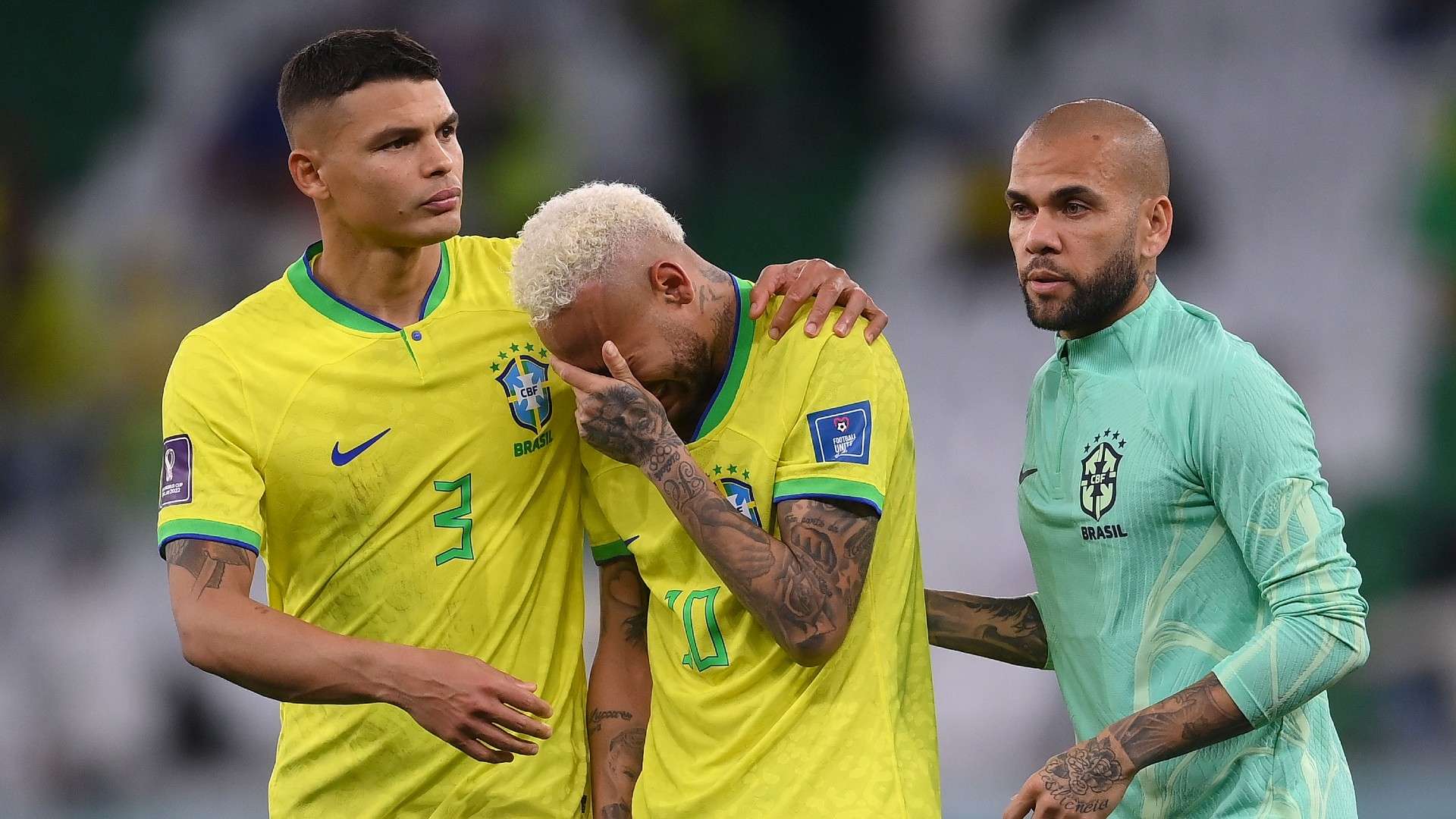 Neymar Thiago Silva Dani Alves Brazil 2022