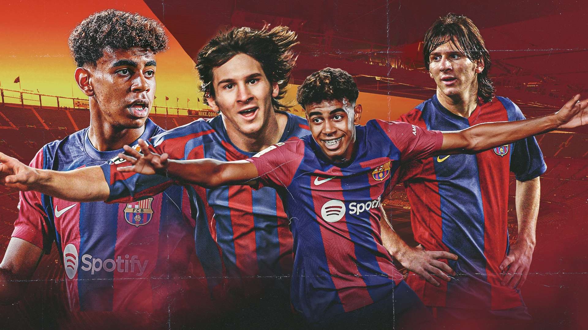 Lamine Yamal Lionel Messi Barcelona GFX