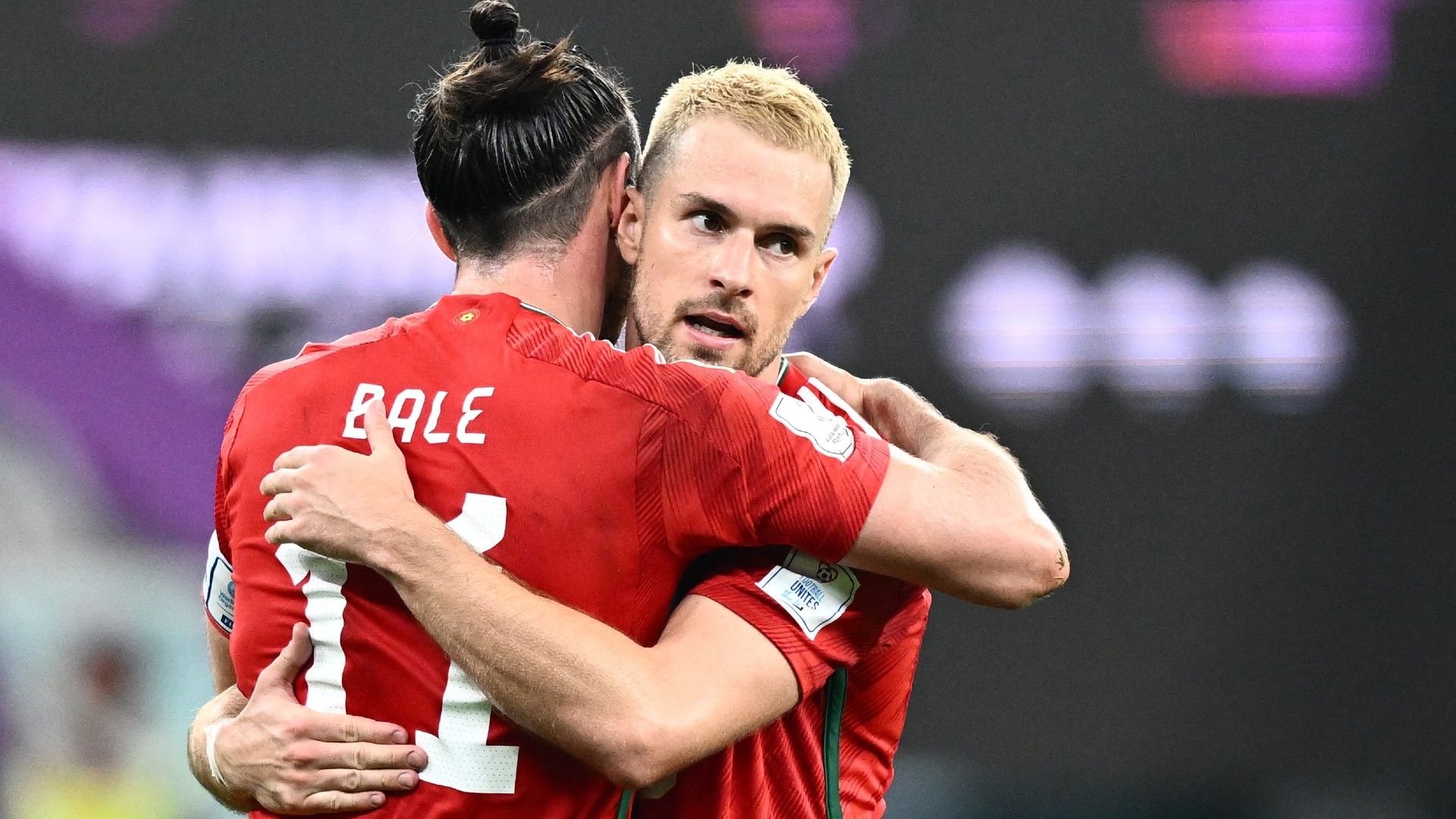 Wales' forward #11 Gareth Bale and midfielder #10 Aaron Ramsey