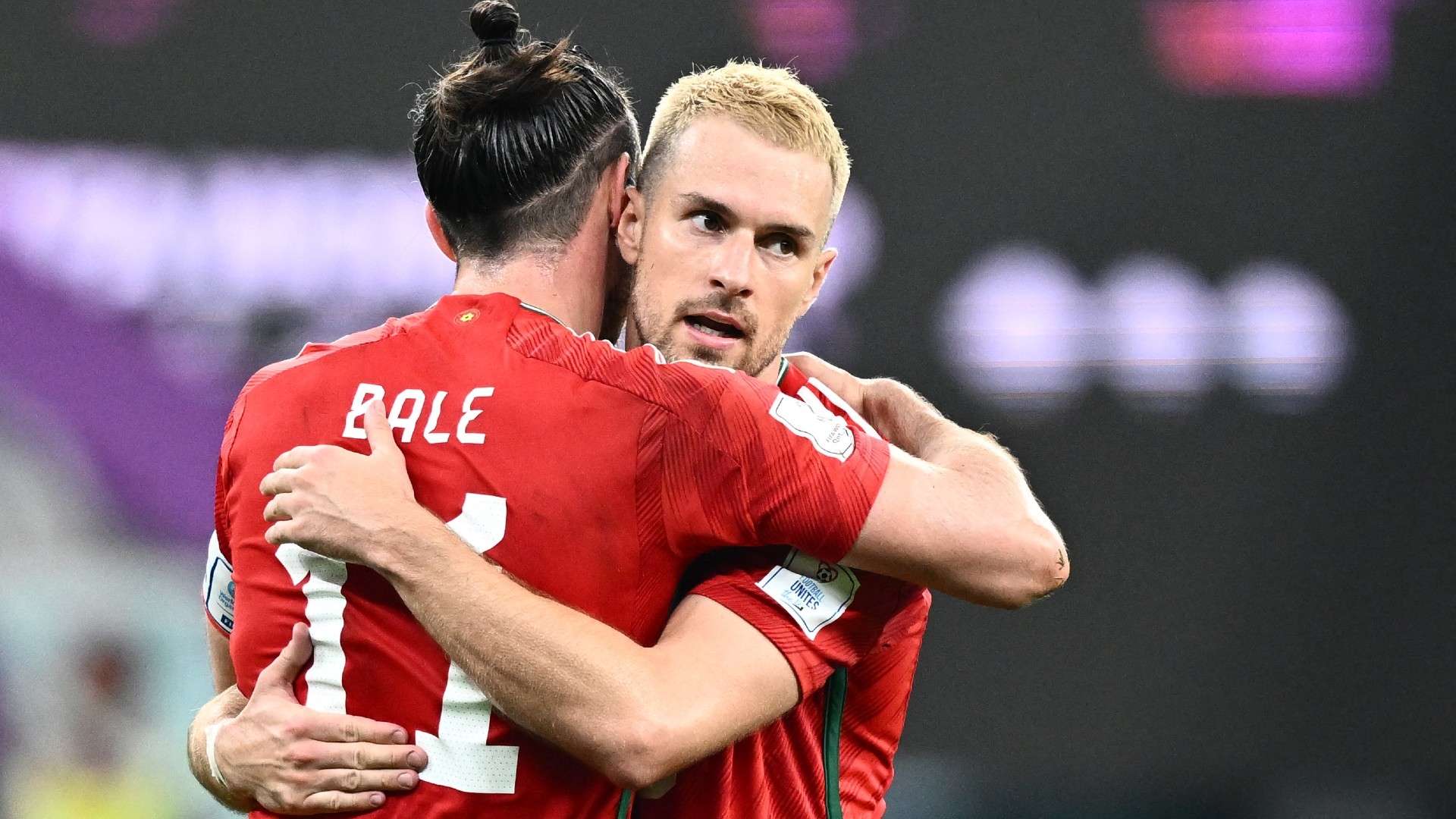 Wales' forward #11 Gareth Bale and midfielder #10 Aaron Ramsey