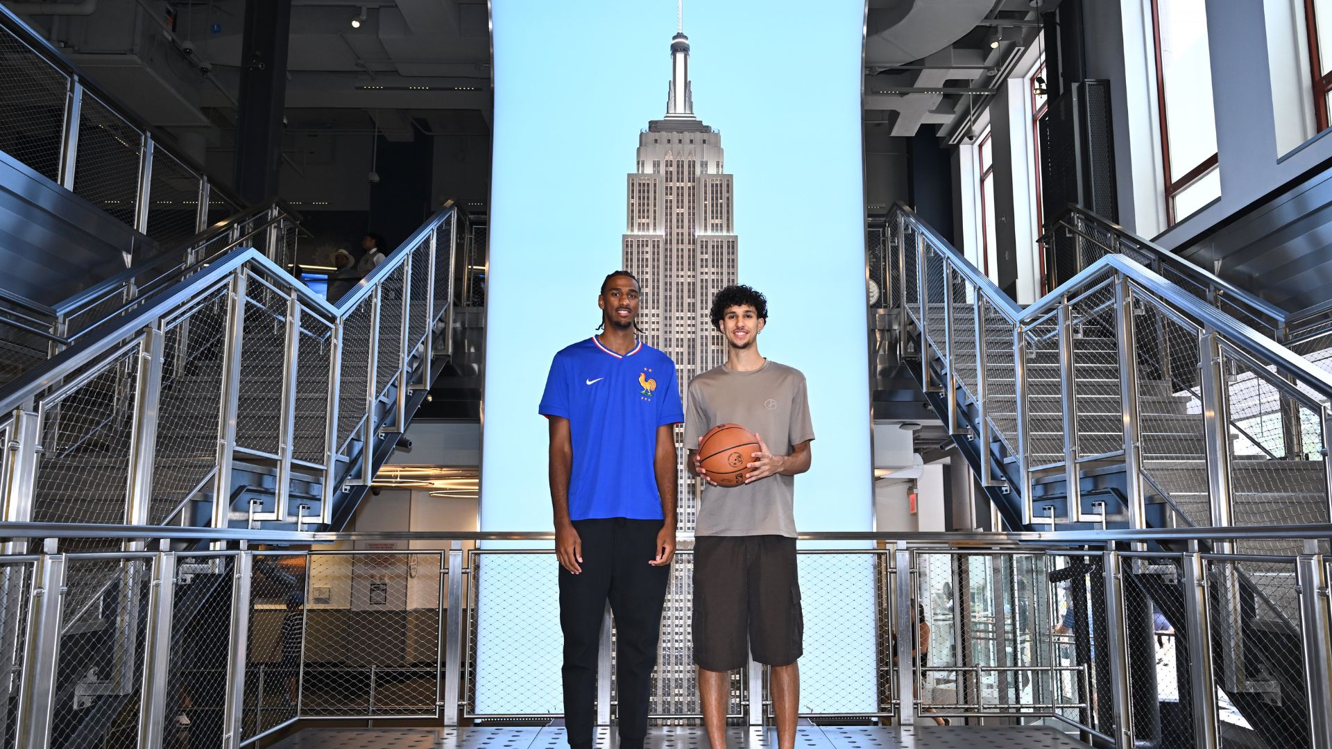 Alex Sarr Visits the Empire State Building to Celebrate 2024 NBA Draft