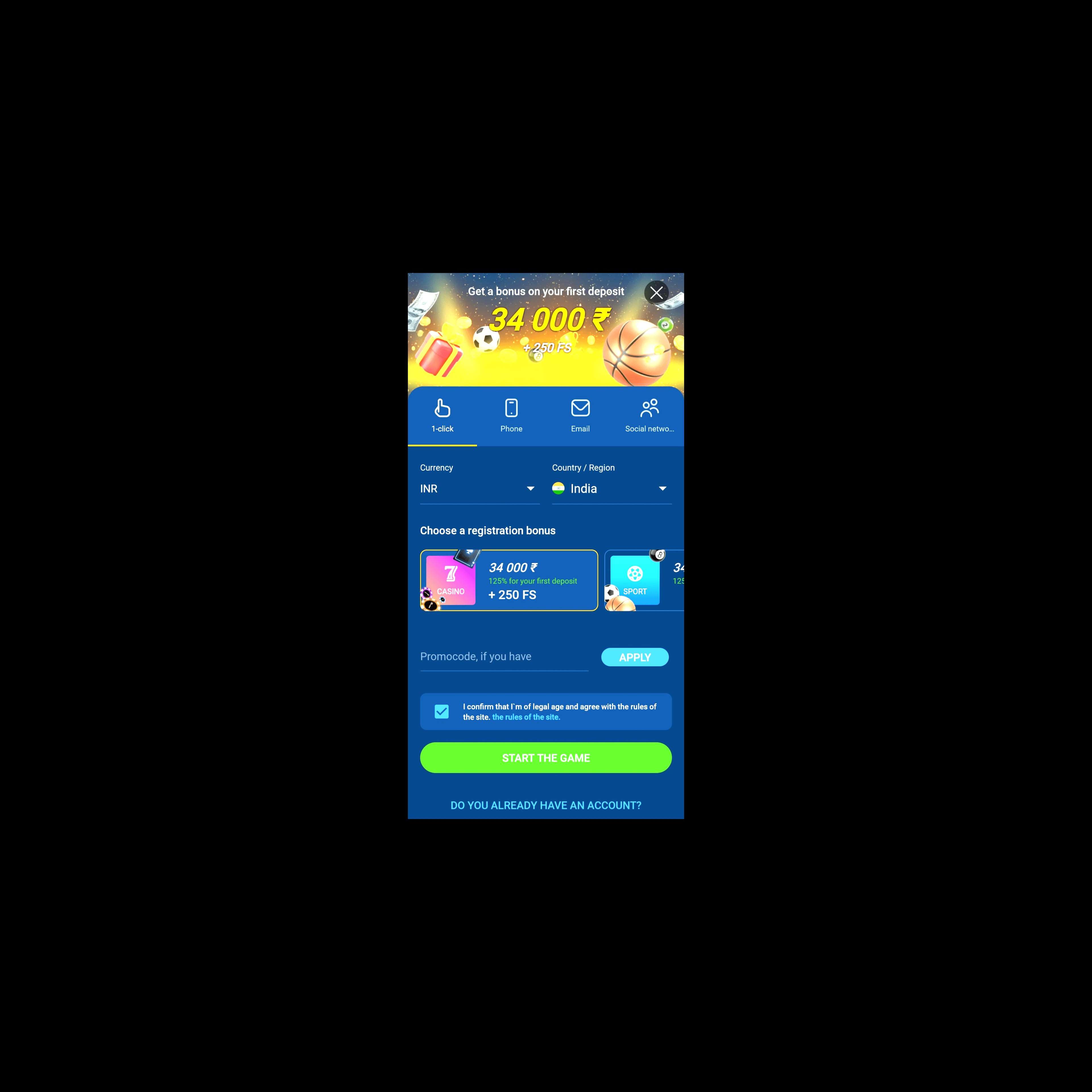 Mostbet registration