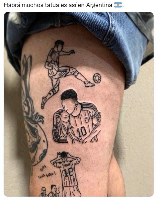 tatuaje messi copa del mundo