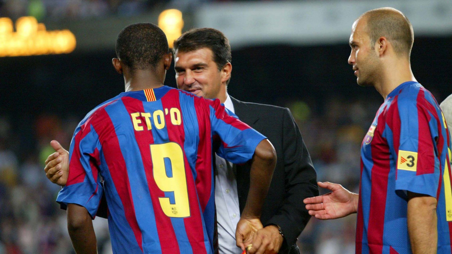 Joan LaportaJoan Laporta Samuel Eto'o BarcelonaSamuel Eto'o