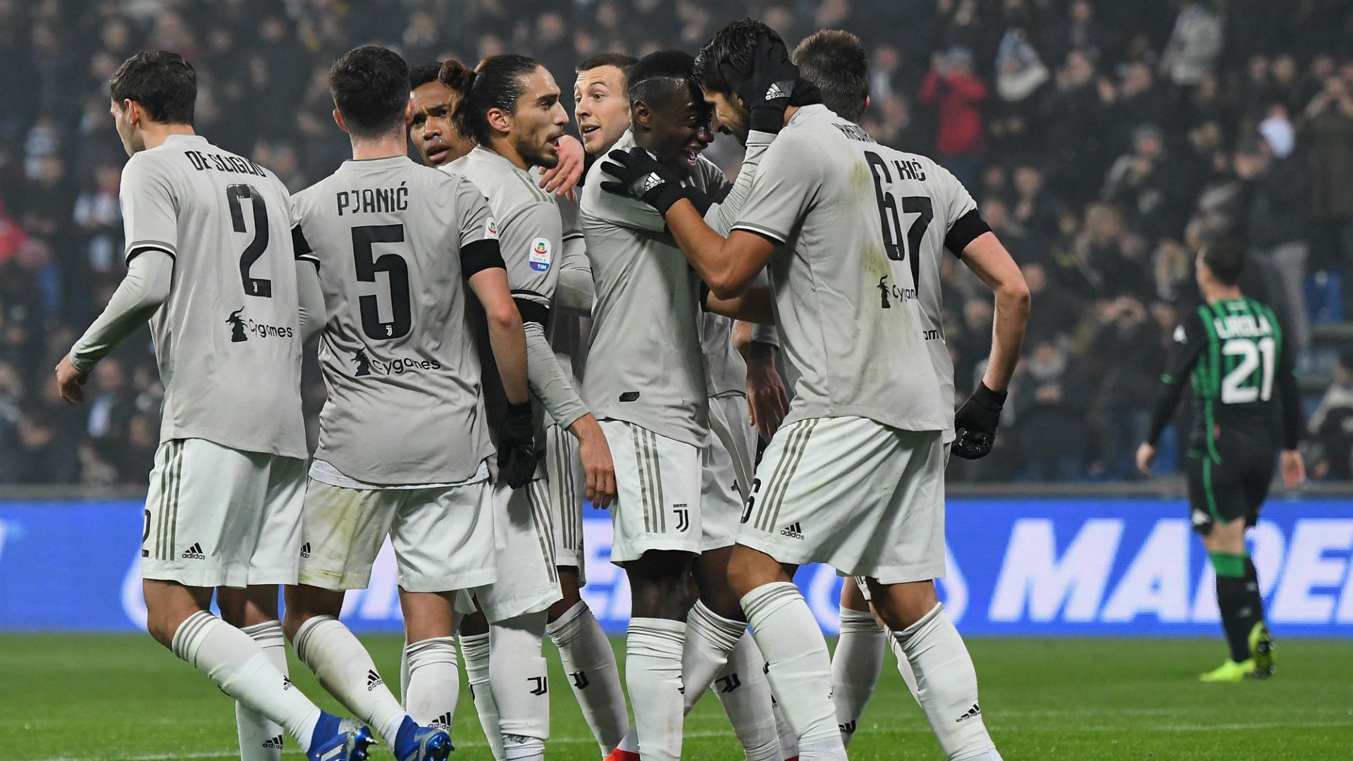 Juventus celebrating Sassuolo Serie A