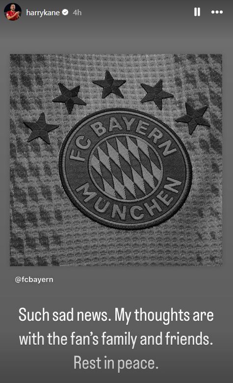 Harry Kane Instagram fan death post