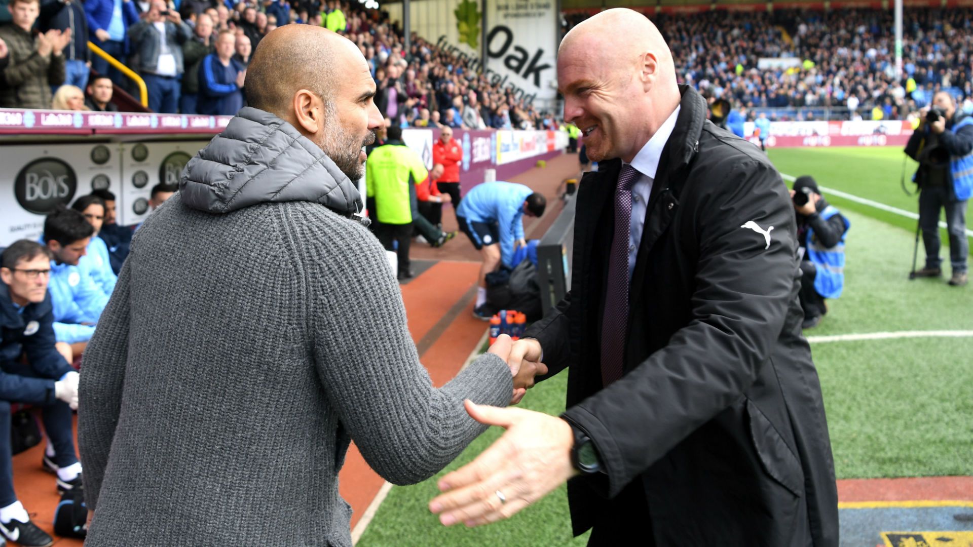 Pep Guardiola Manchester City Sean Dyche Burnley