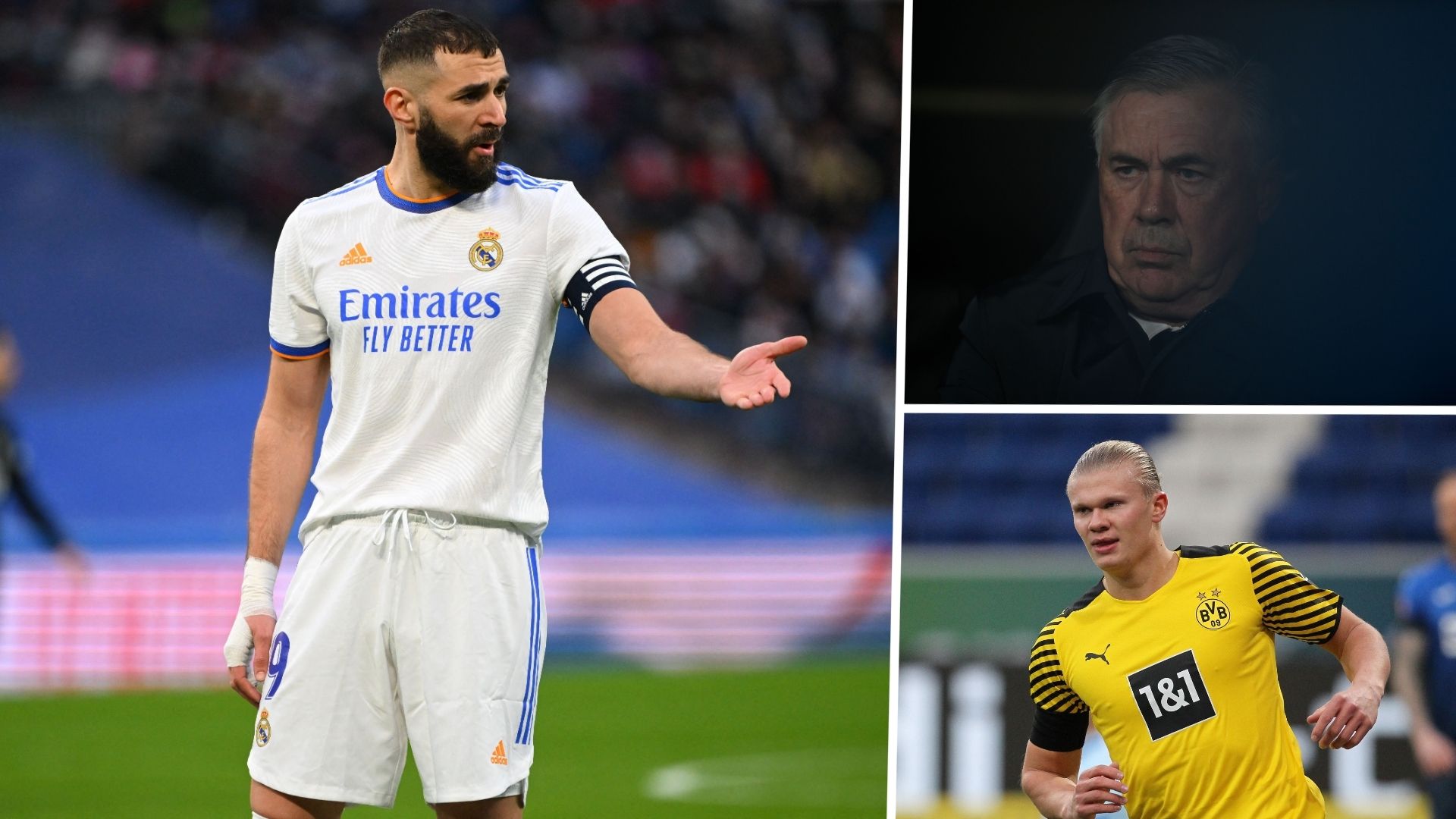 Karim Benzema, Carlo Ancelotti, Erling Haaland