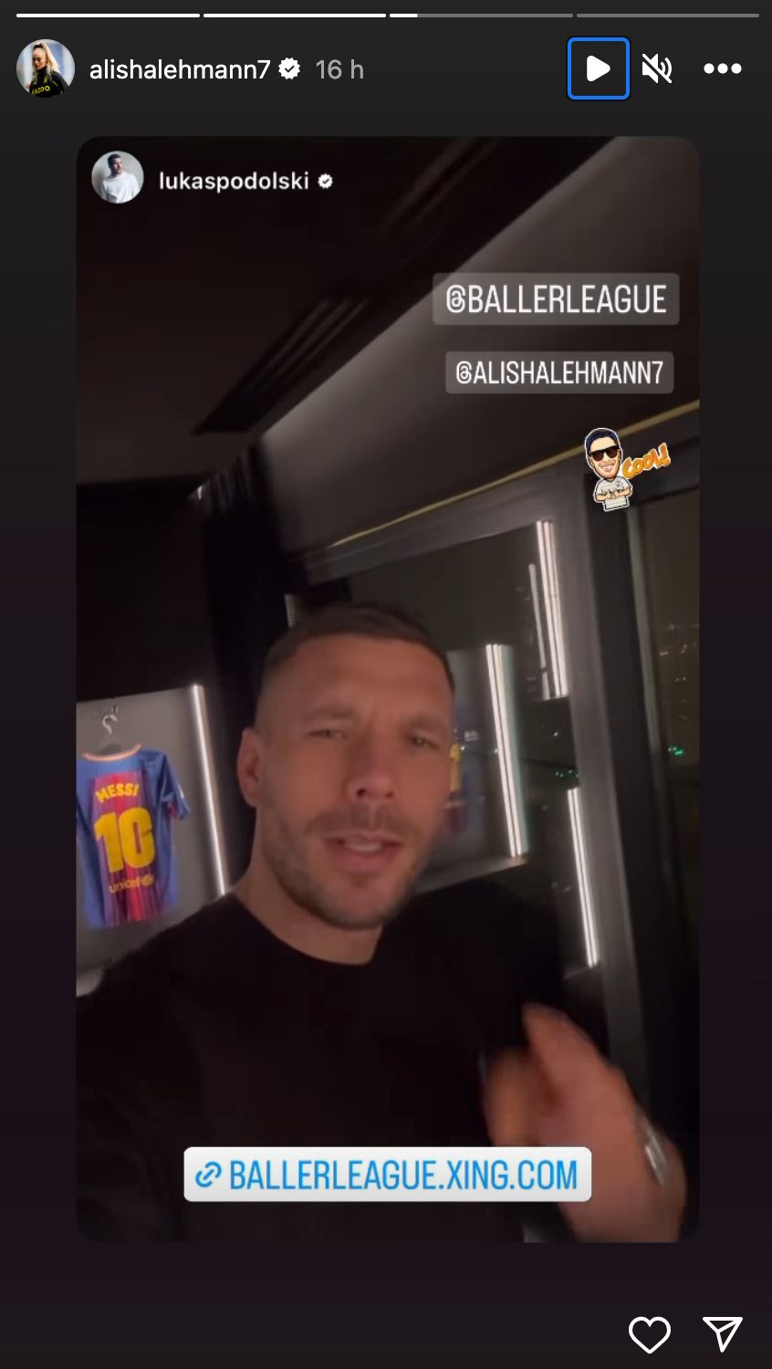 Lucas Podolski Instagram story
