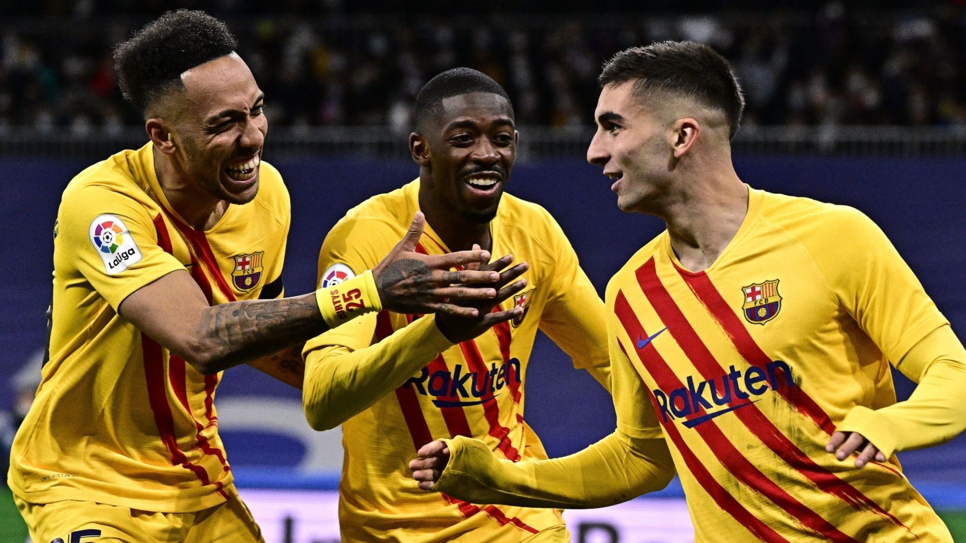 Pierre-Emerick Aubameyang Ousmane Dembele Ferran Torres Barcelona 2021-22