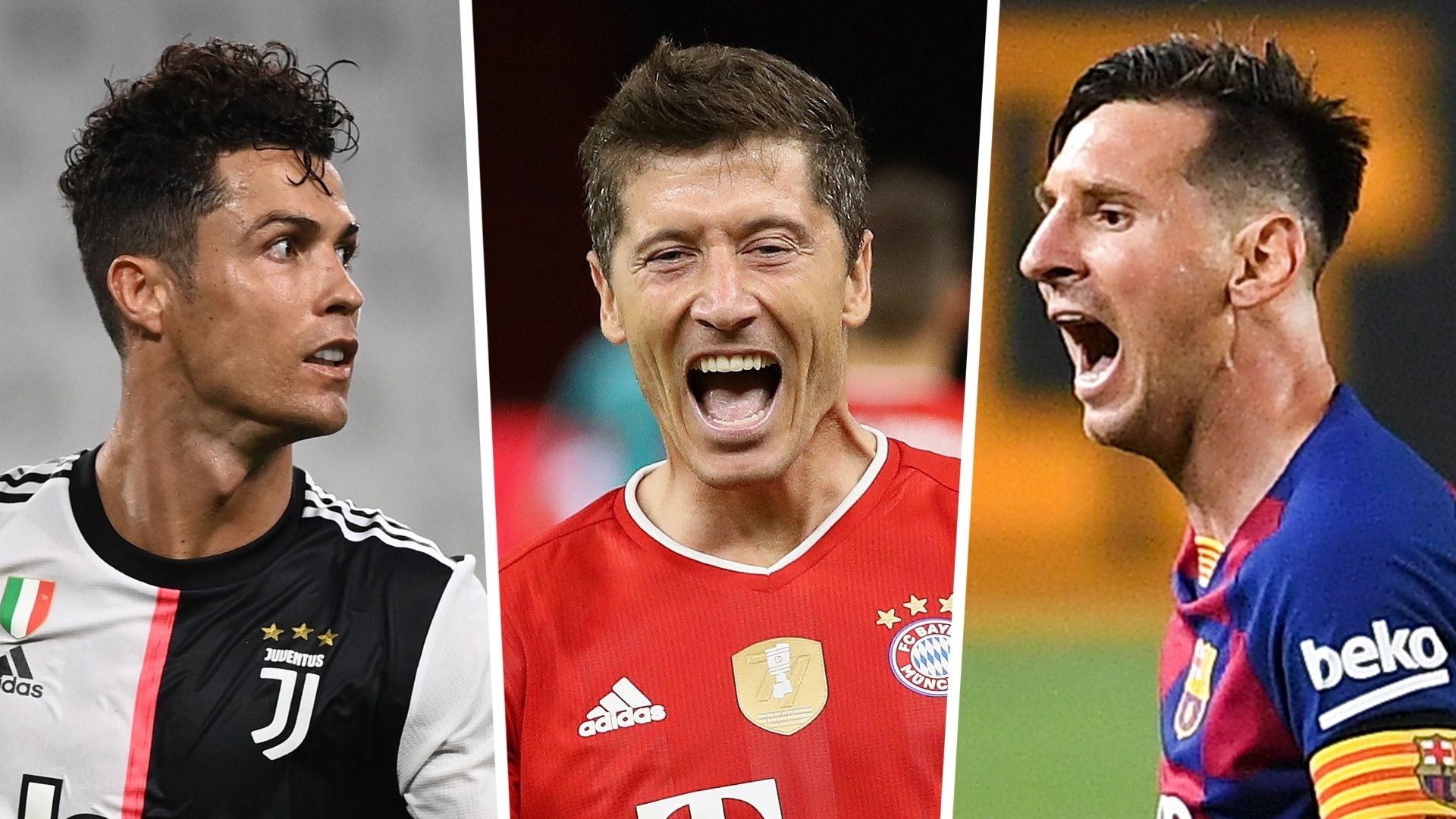 Cristiano Ronaldo Robert Lewandowski Lionel Messi 2019-20