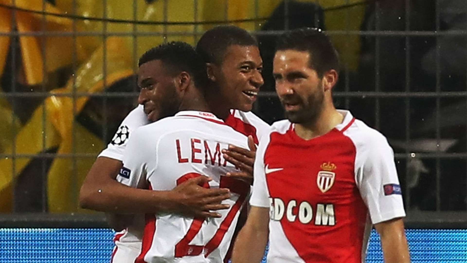 Monaco celebrate vs Borussia Dortmund
