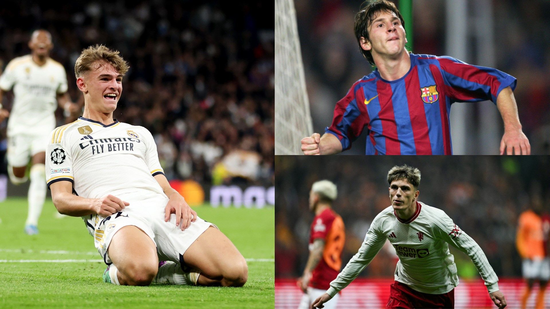 Nico Paz, Lionel Messi, Garnacho GFX