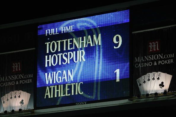 Tottenham - Wigan score board