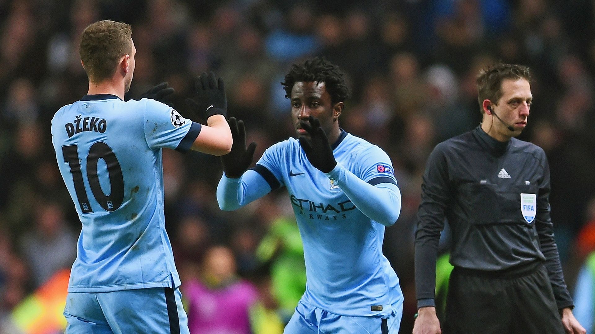 Wilfried Bony Manchester City Barcelona Champions League 24022015