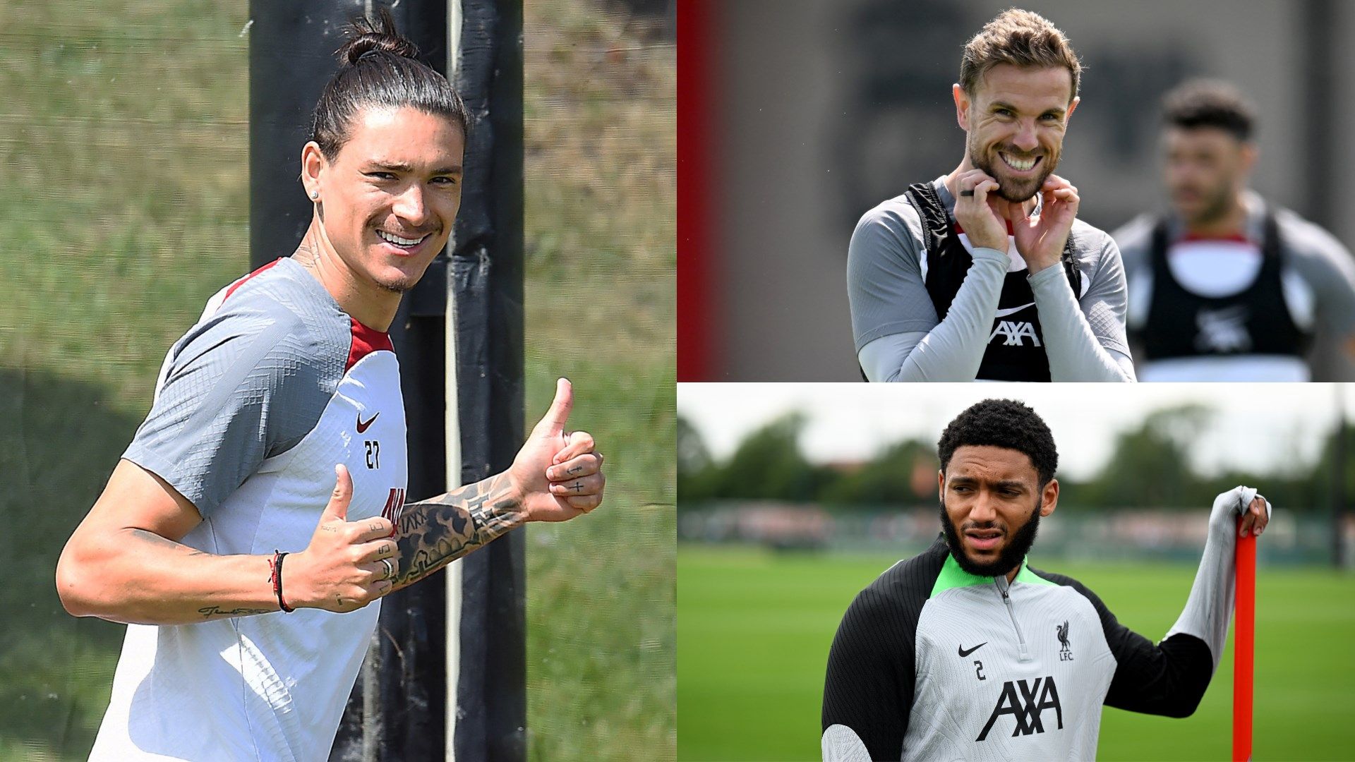 Darwin Nunez Jordan Henderson Joe Gomez Liverpool training GFX 2023-24