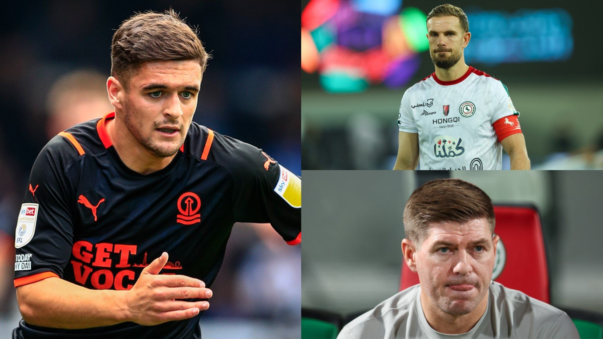 Jake Daniels Blackpool Jordan Henderson Steven Gerrard split