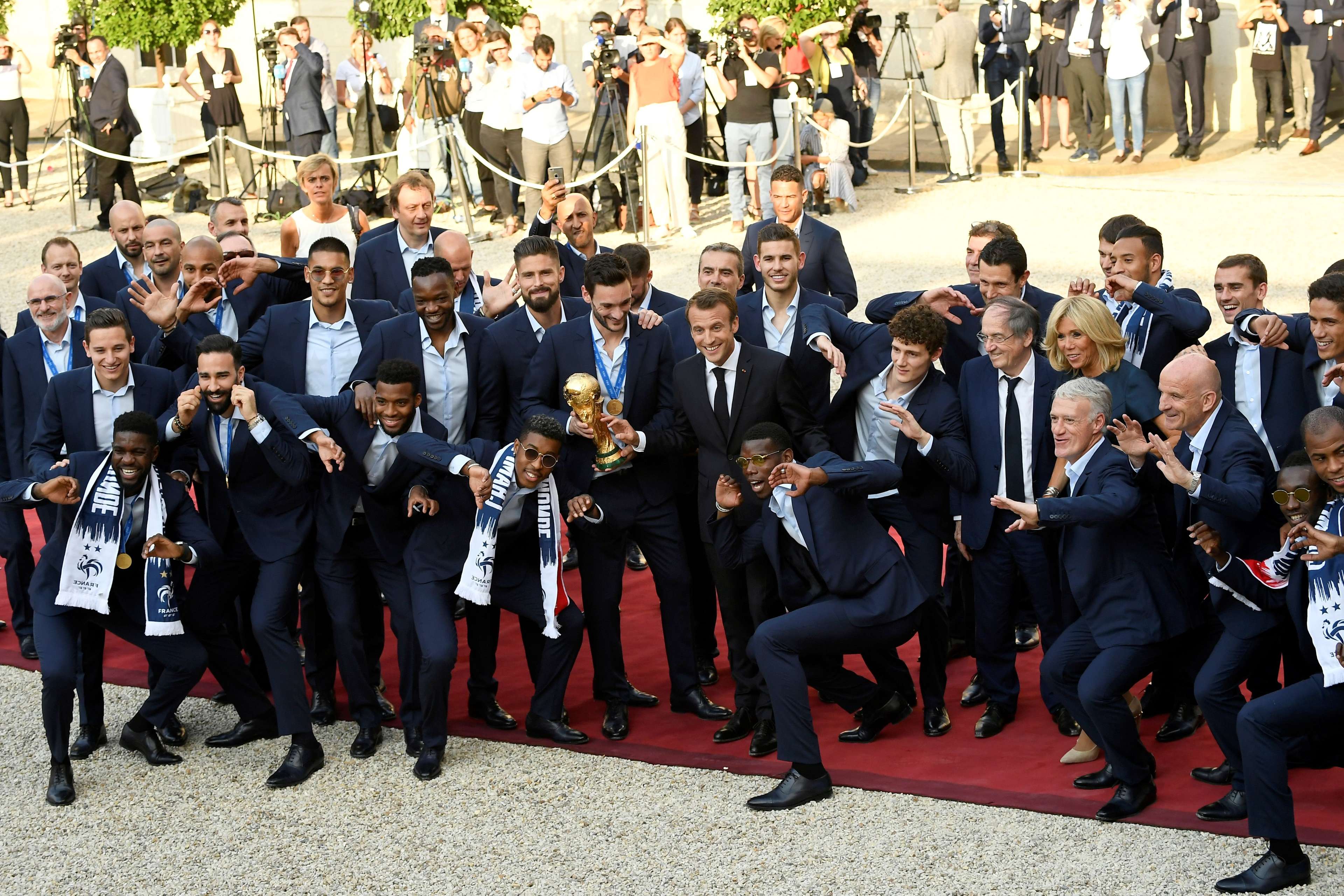 France squad visiting president palace