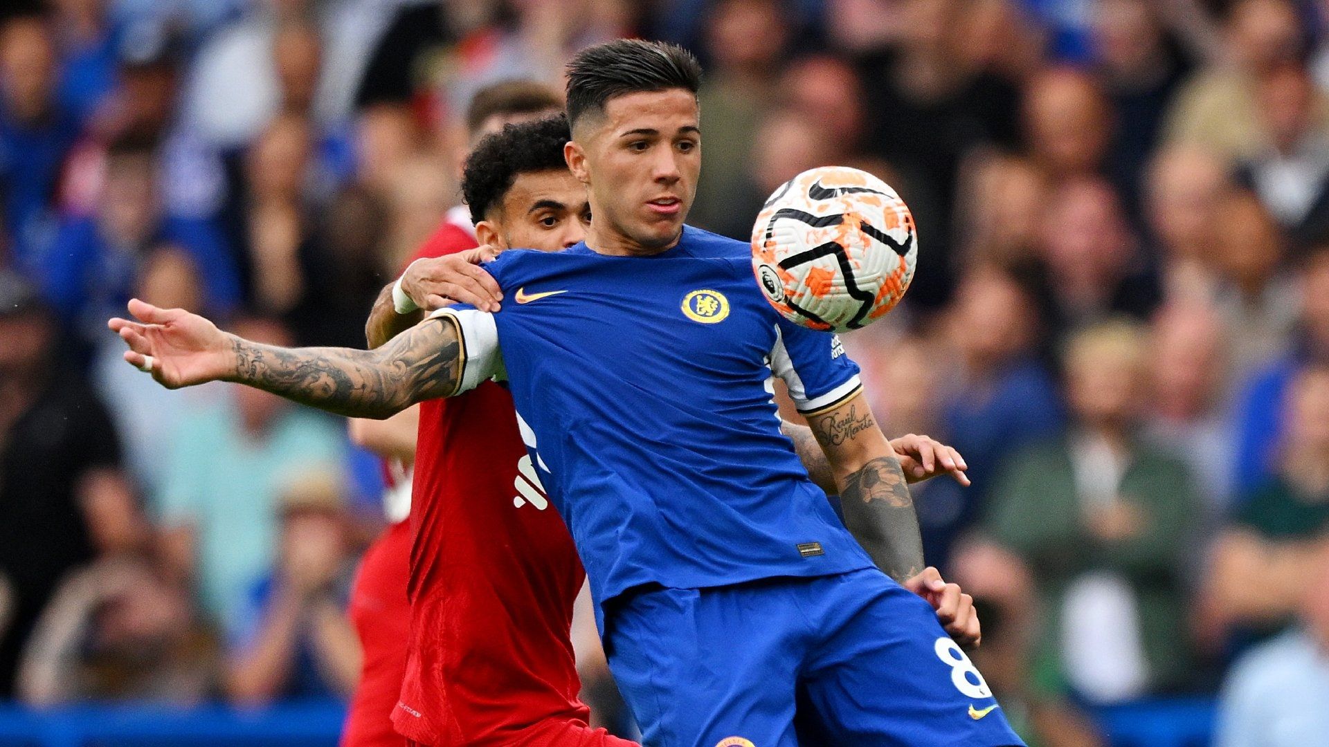 Luis Diaz Enzo Fernandez Chelsea Liverpool 2023-24
