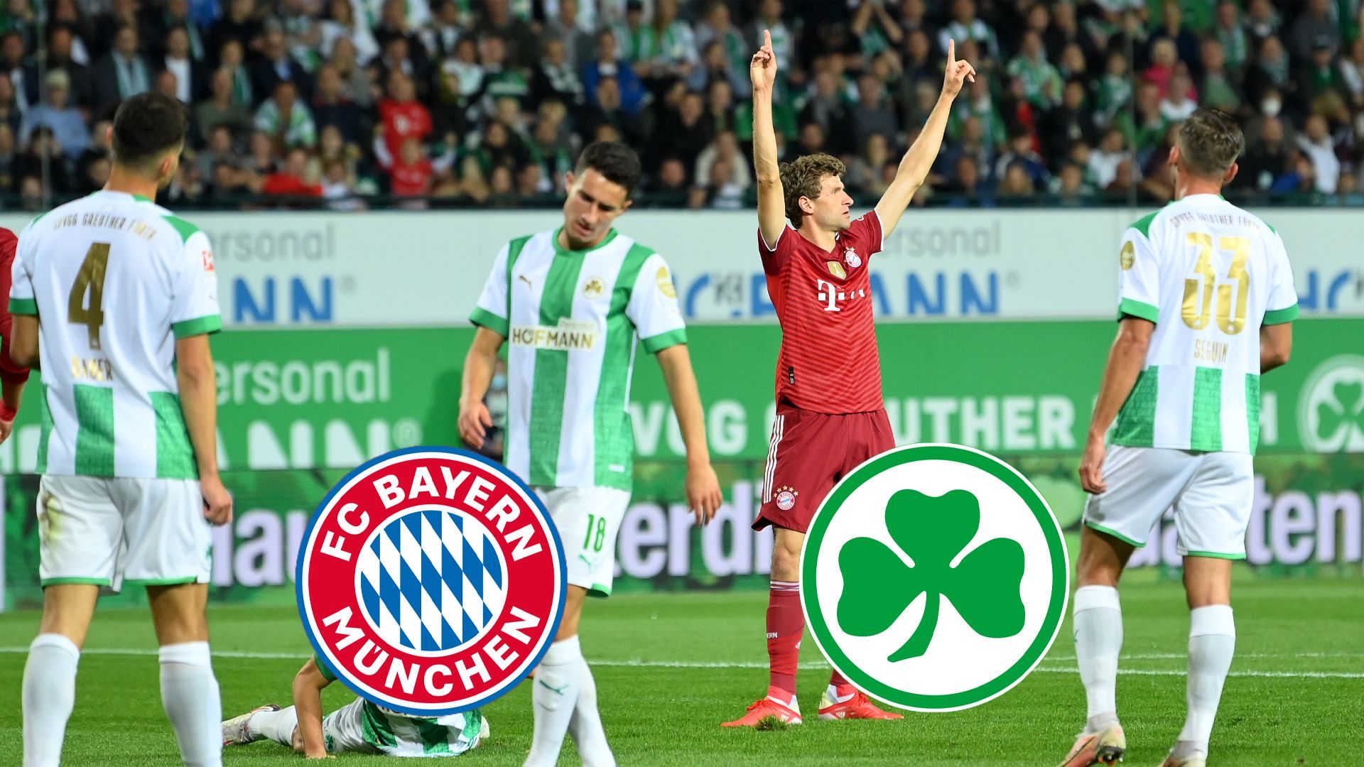 fc bayern münchen greuther fürth thomas müller jubelt bundesliga 2021/2022