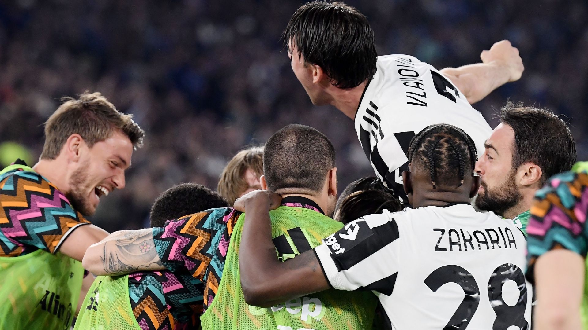 Juventus celebrating Inter Coppa Italia