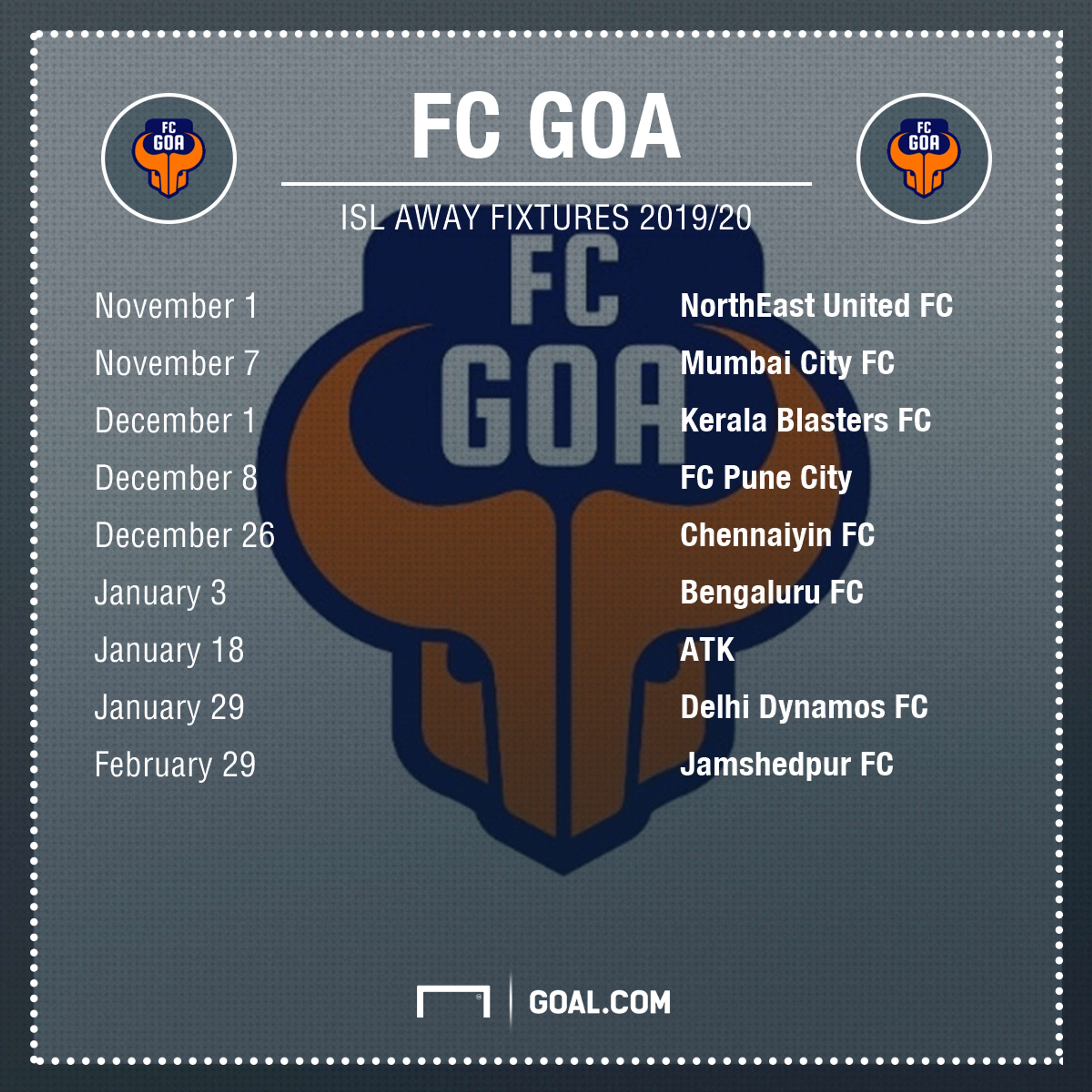 FC Goa fixtures