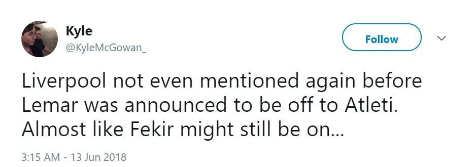 Reactions Lemar to Atletico Liverpool Fans