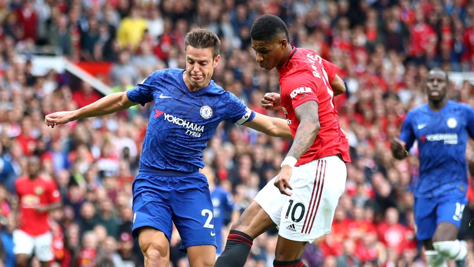 Cesar Azpilicueta Chelsea Marcus Rashford Manchester United 2019-08-11