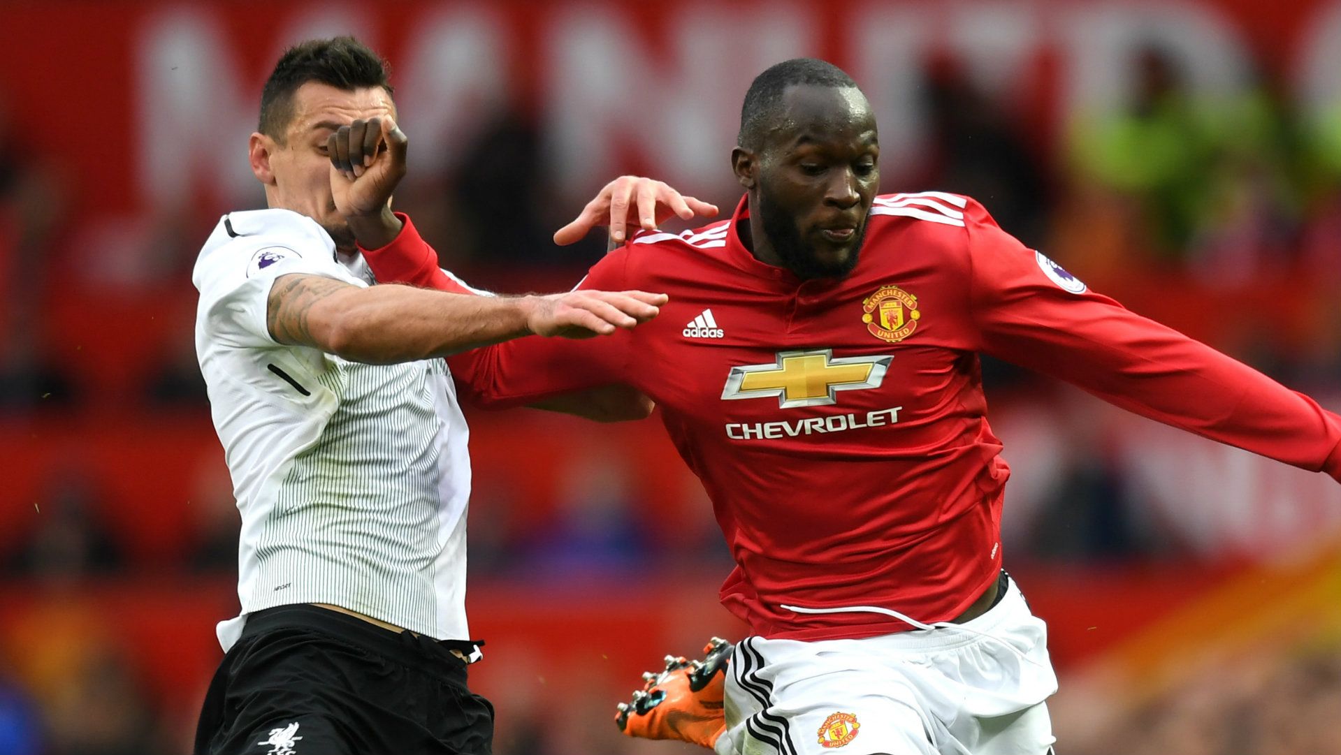 Romelu Lukaku, Dejan Lovren, Man Utd vs Liverpool, 17/18