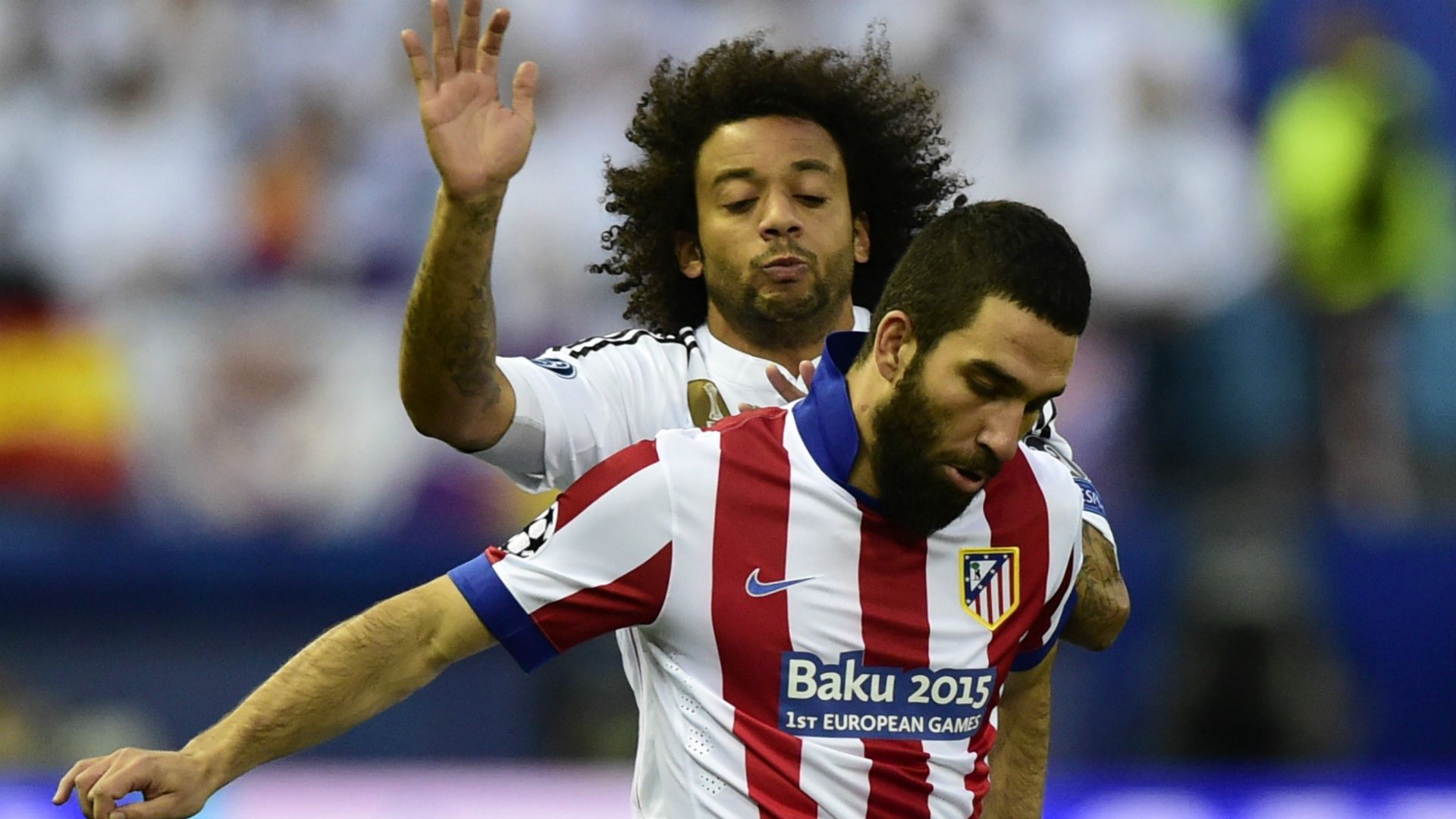 Marcelo Arda Turan Atletico de Madrid Real Madrid Champions League 04142015
