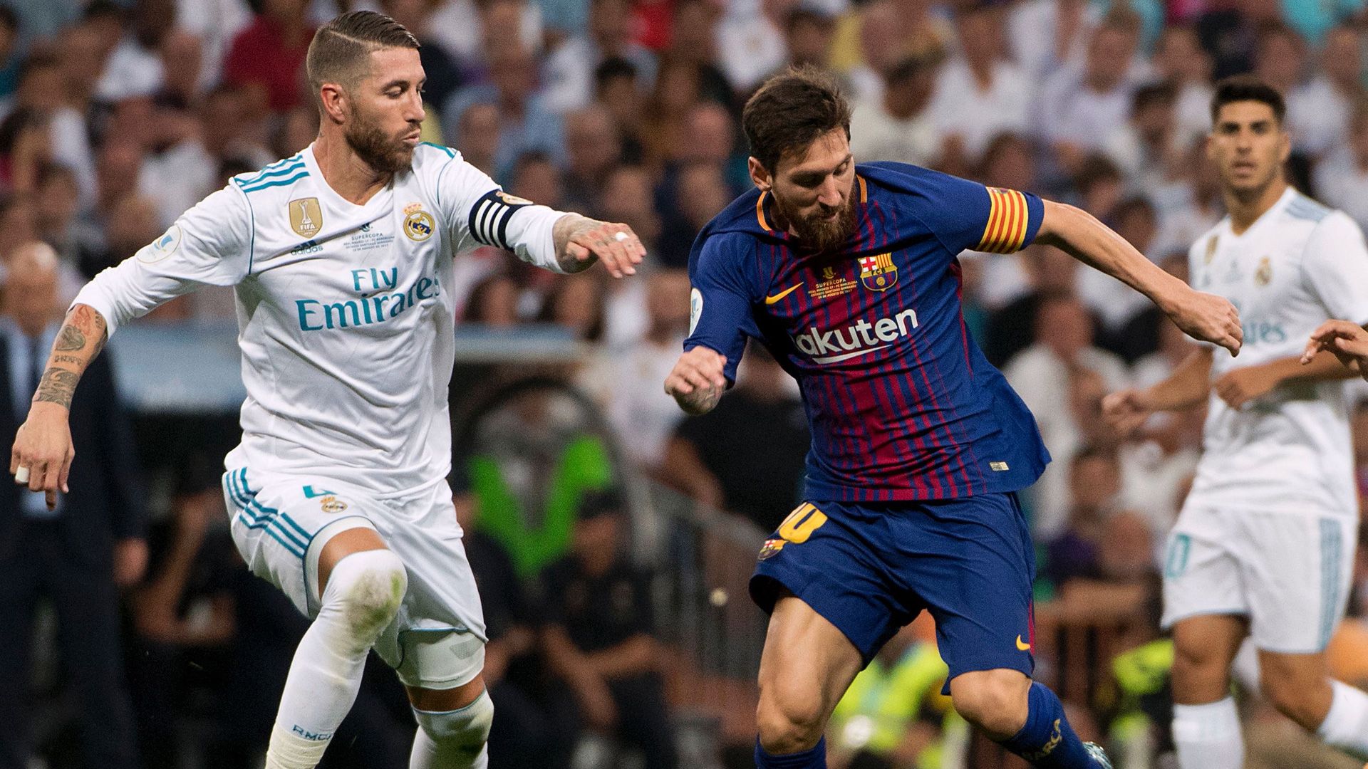 Sergio Ramos Real Madrid Lionel Messi FC Barcelona Sergio Ramos. Lionel Messi. Real Madrid. Barcelona. Siêu kinh điển. La Liga. Trước thềm Siêu kinh điển, Ramos dành lời ngợi khen Messi. Trực tiếp Siêu kinh điển. Trực tiếp La Liga. Tin tức bóng đá. Trực tiếp bóng đá. Bong da. Tin Real. Tin Barca.