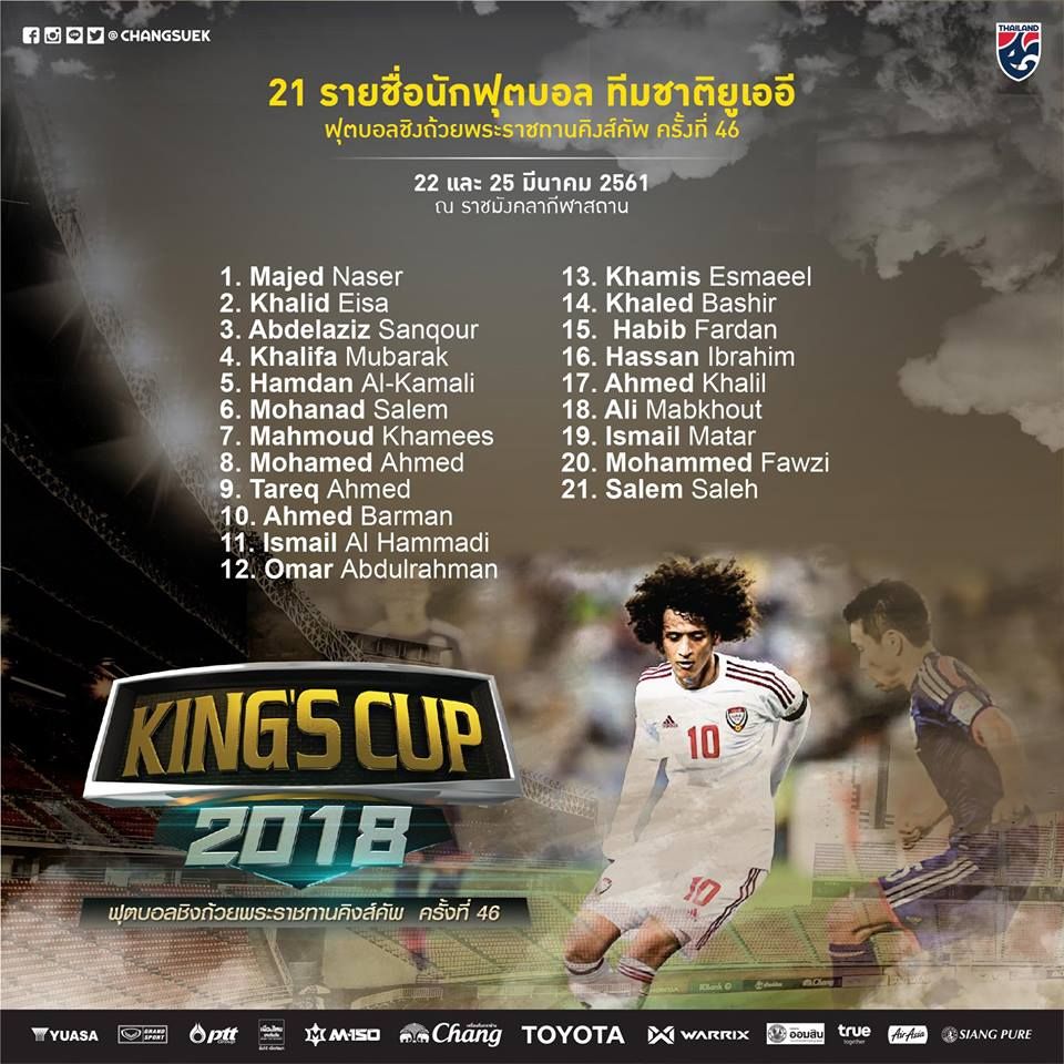 Danh sách dự King's Cup 2018