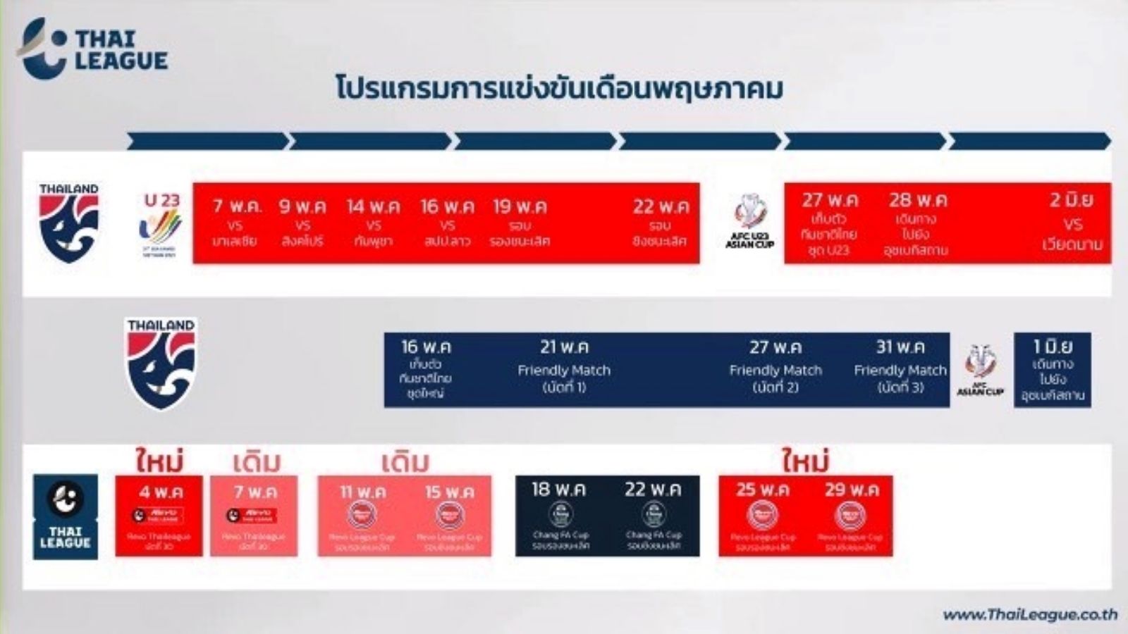 โปรแกรมไทยลีก ซีเกมส์