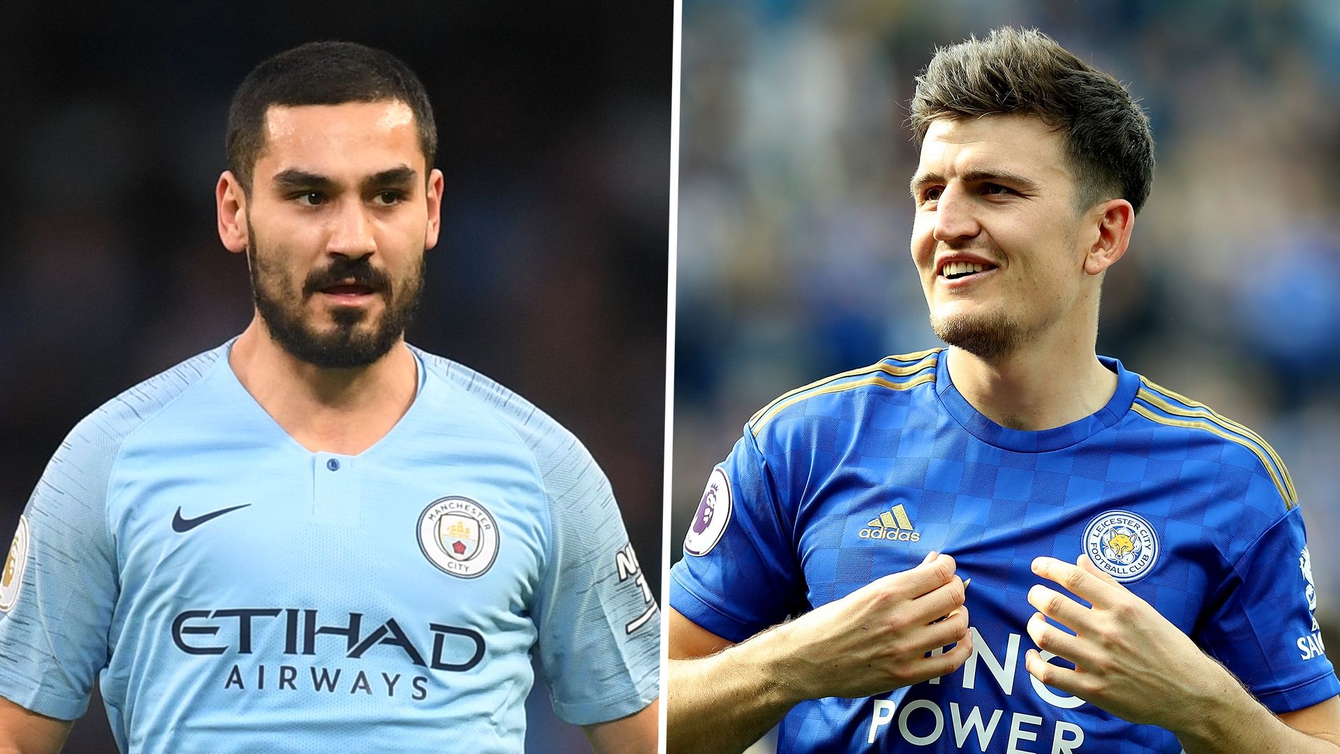 Ilkay Gundogan Harry Maguire Man City Leicester City 2019