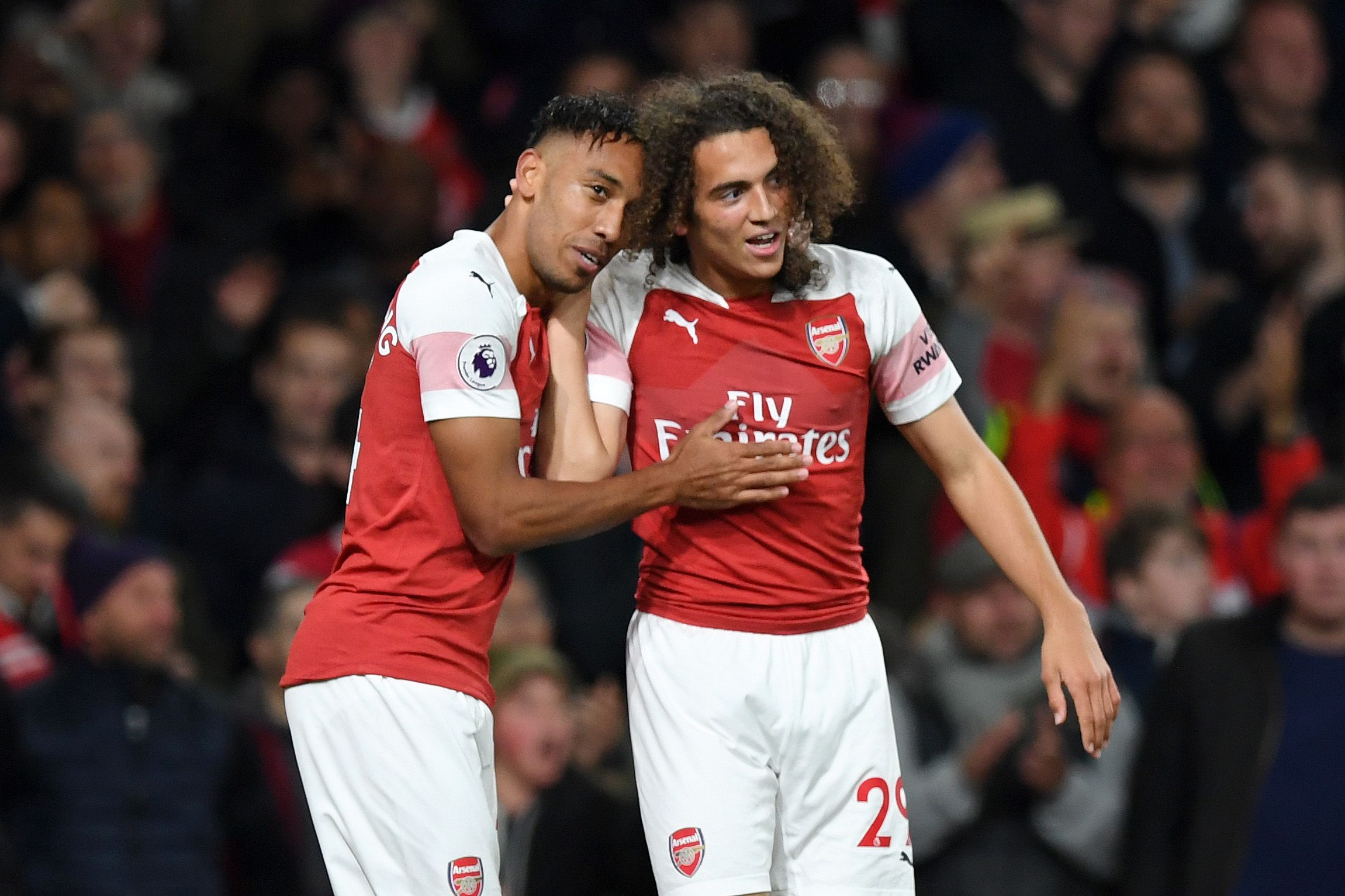 Pierre-Emerick Aubameyang Matteo Guendouzi Arsenal Leicester City Premier League 10/22/18