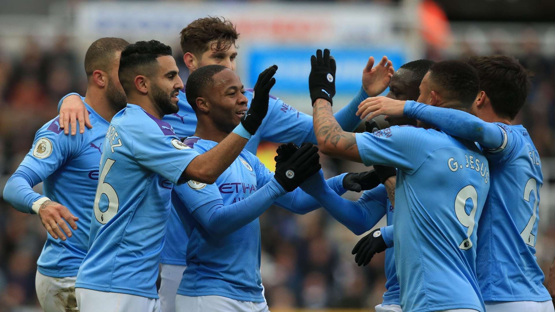 Manchester City celebrate vs Newcastle