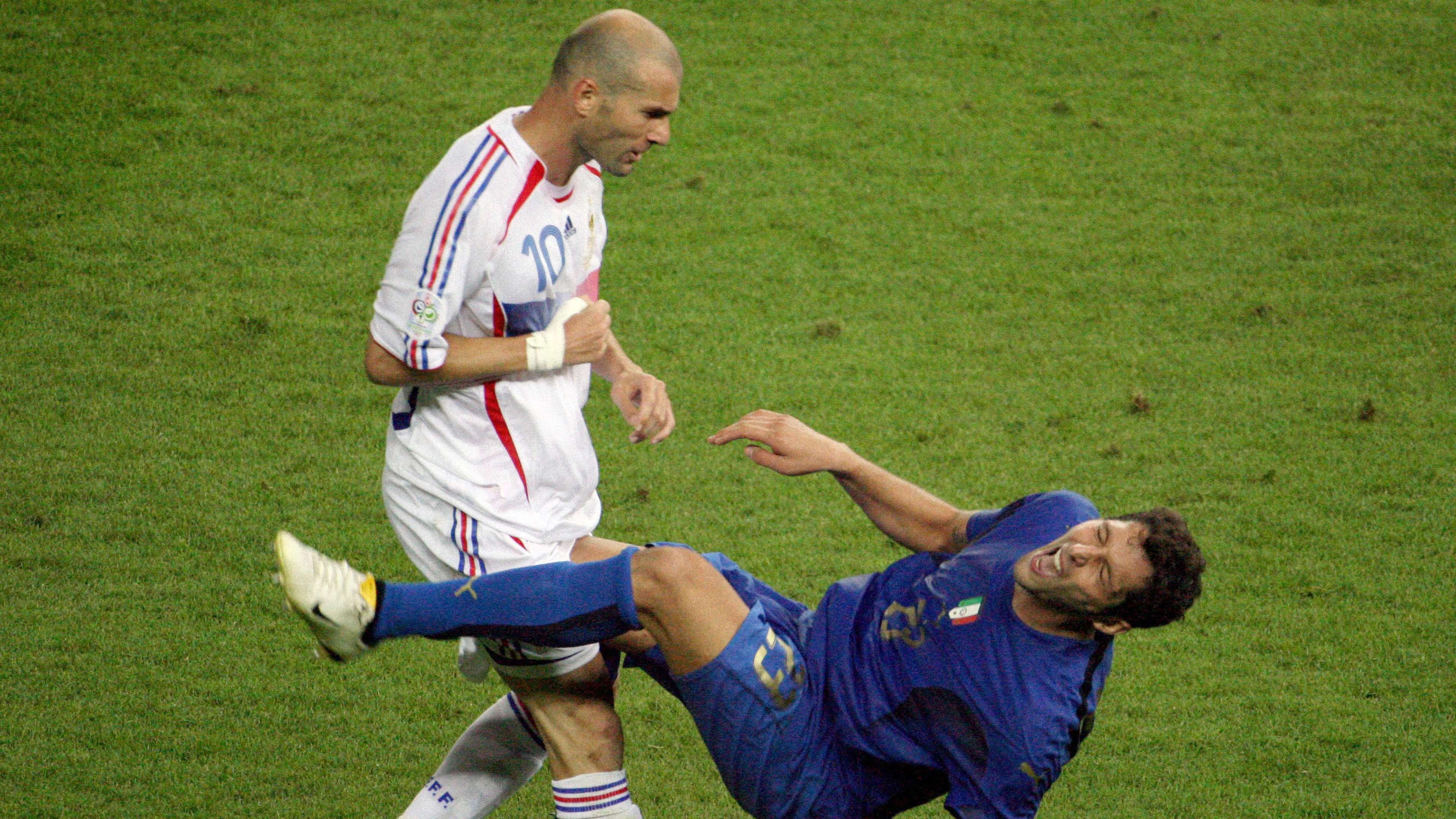 Zinedine Zidane  Marco Materazzi during the World Cup 2006 final 