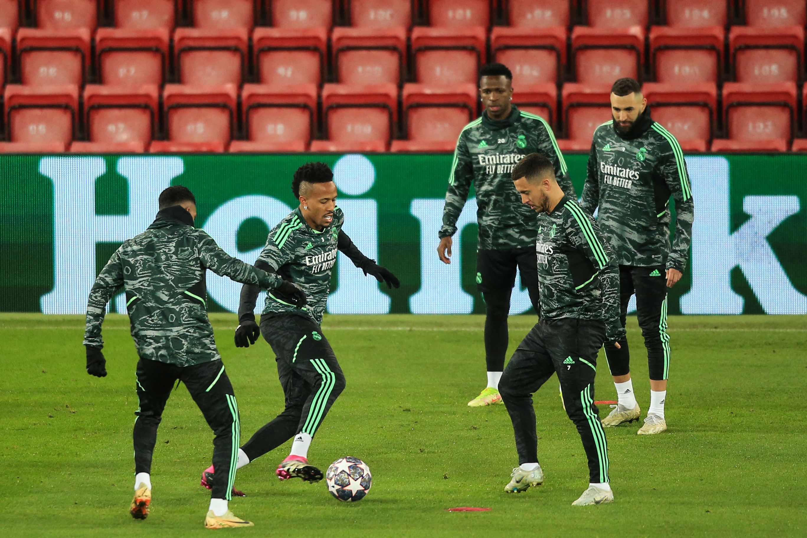 Real Madrid players train Anfield