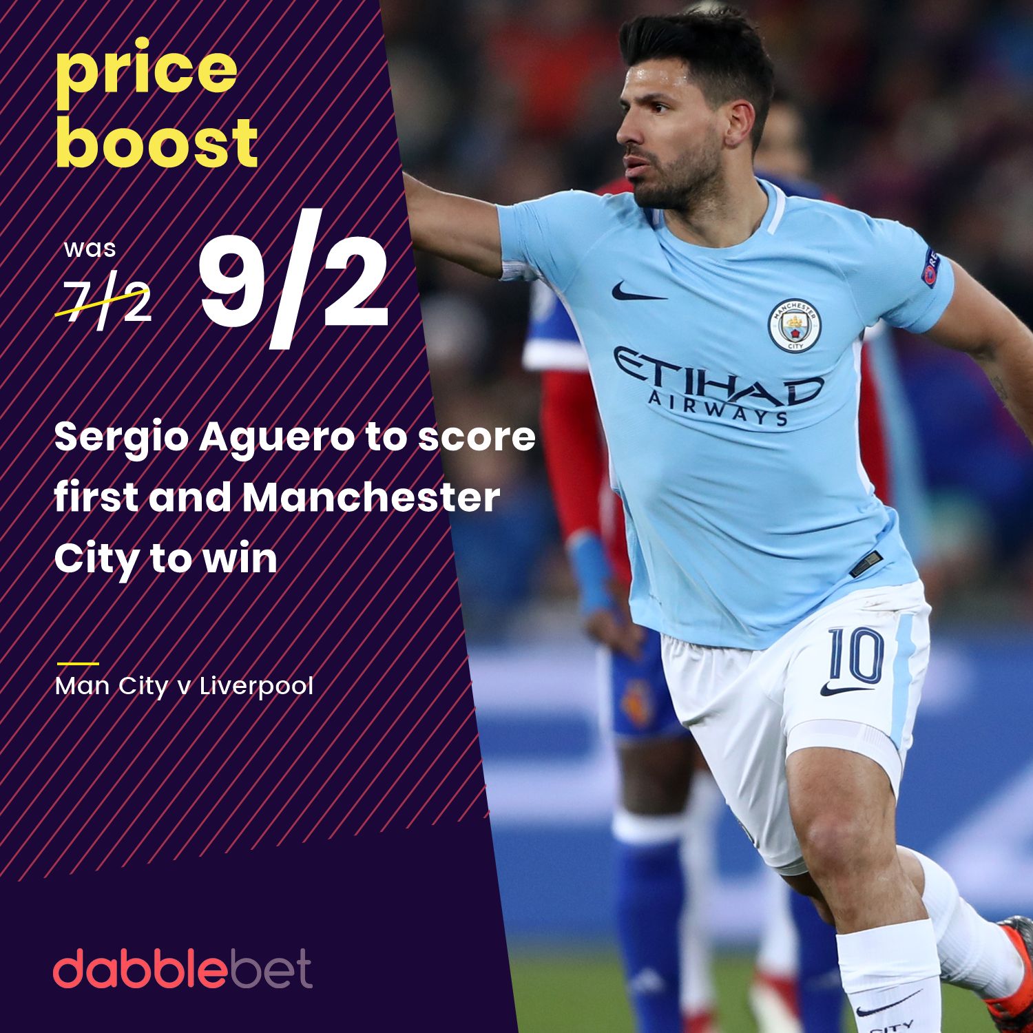 Manchester City v Liverpool dabblebet price boost