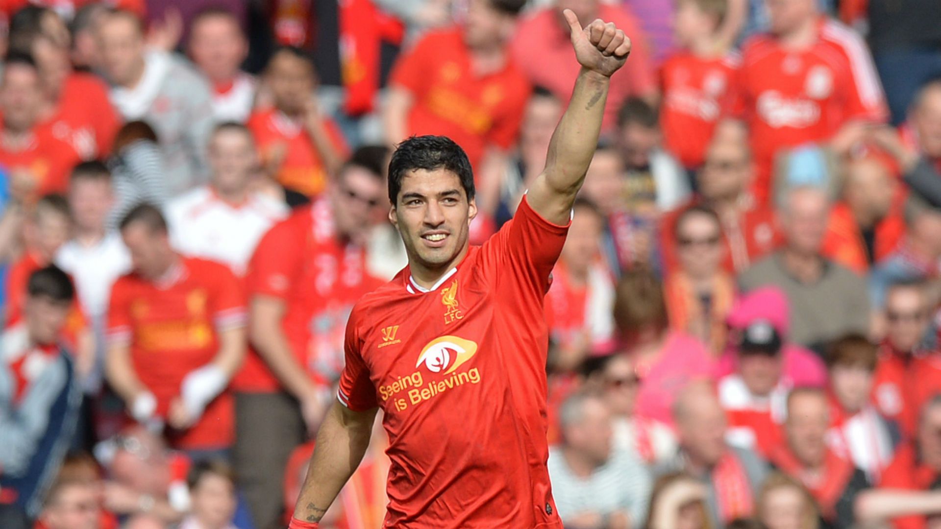 Luis Suarez Premier League Liverpool v Tottenham 2014