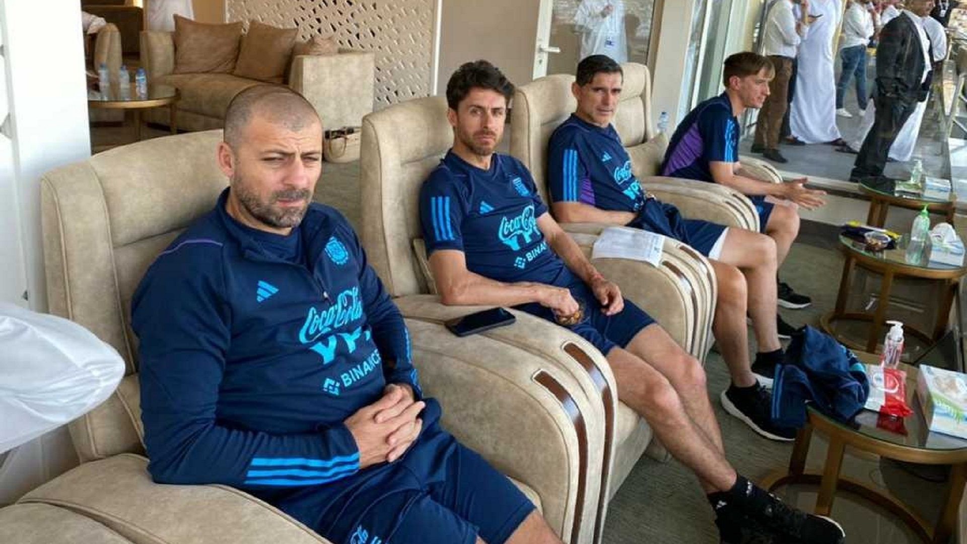 Scaloni's spies at the Al Wahda، stadium in Abu Dhabi