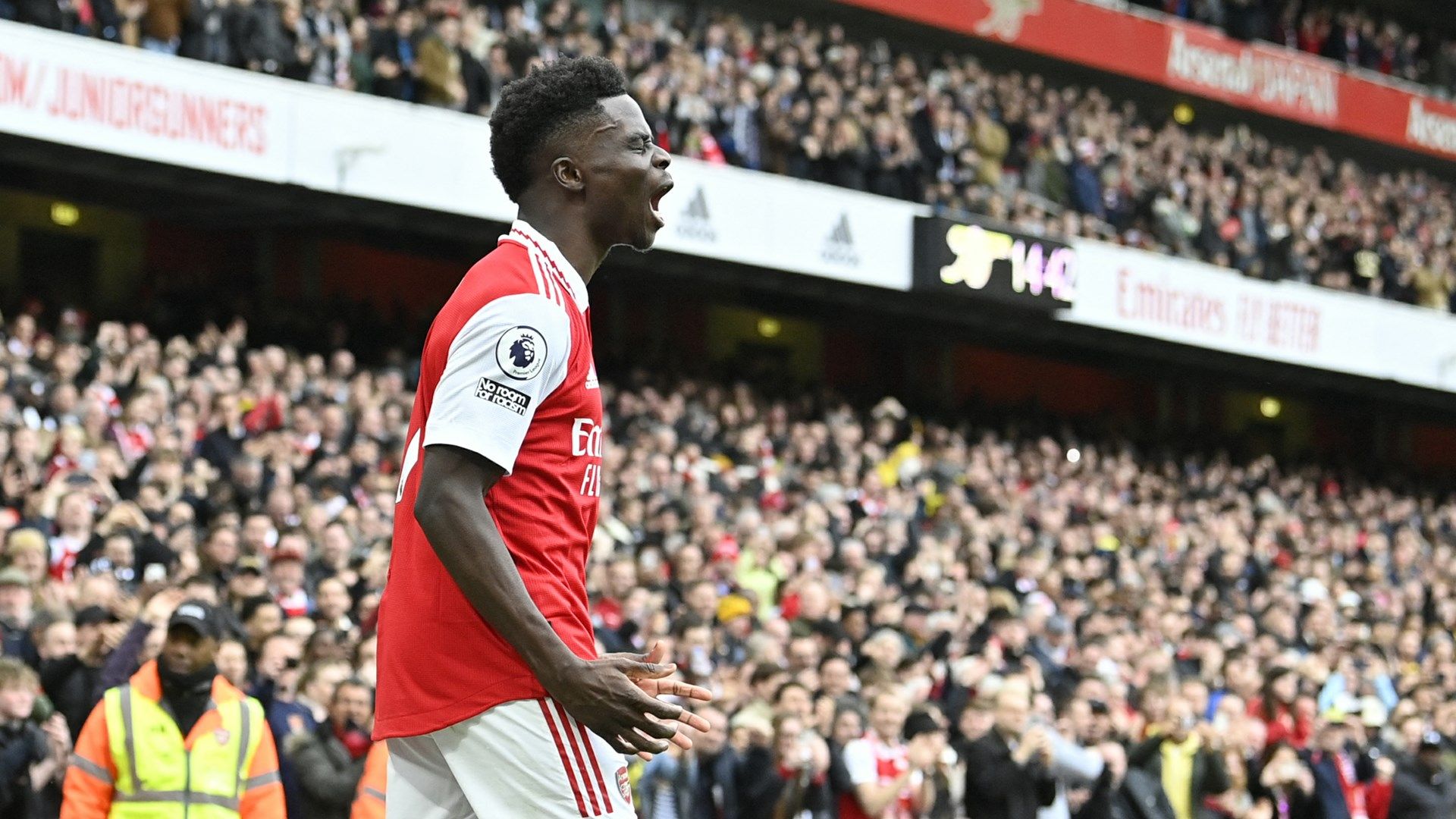 Bukayo Saka roar Arsenal Crystal Palace Premier League 2022-23